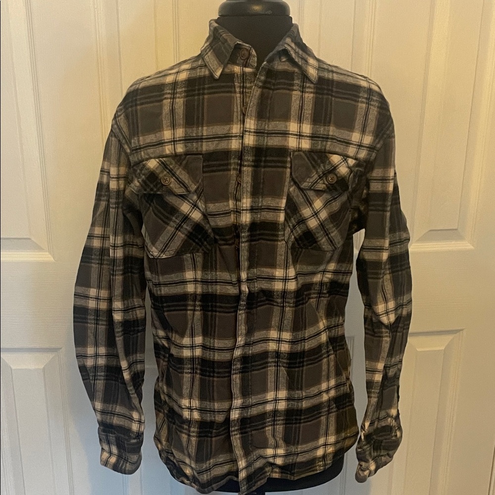Jachs Black and White Plaid Casual Shirt M